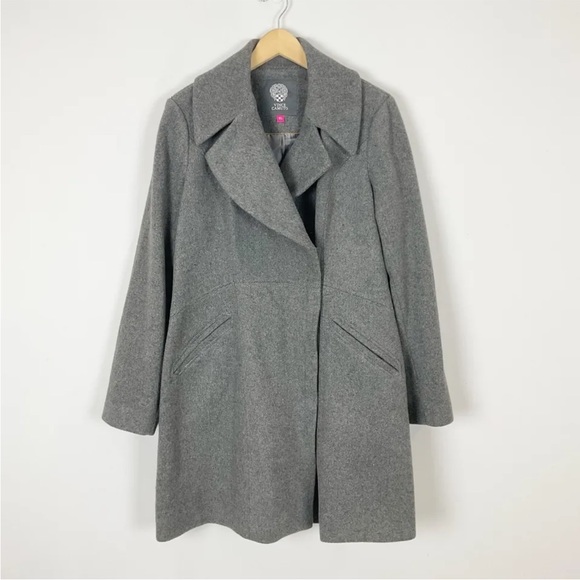 VINCE CAMUTO Gray Wool Pea Coat - Picture 1 of 5